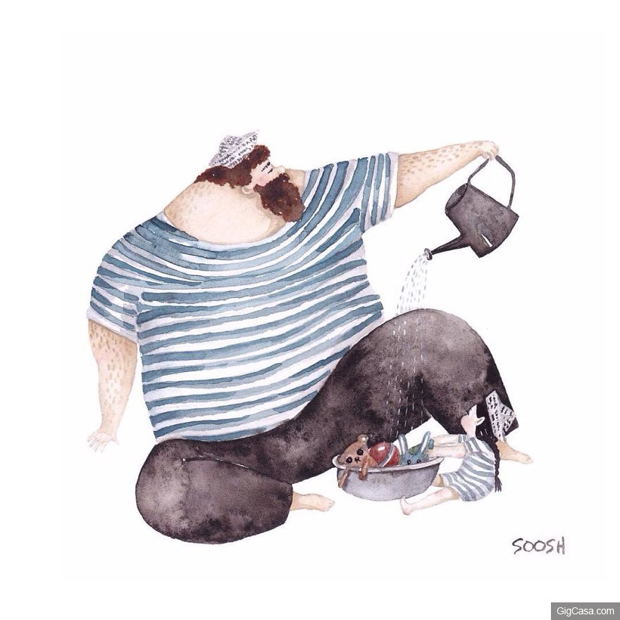 14张会让你流泪的“父亲和女儿相处水彩插画”,证明没有爸爸真的不行!% 照片 14张会让你流泪的“父亲和女儿相处水彩插画”,证明没有爸爸真的不行!