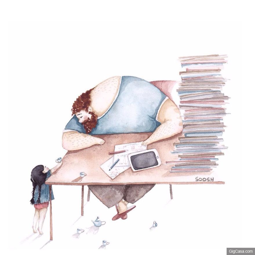 14张会让你流泪的“父亲和女儿相处水彩插画”,证明没有爸爸真的不行!% 照片 14张会让你流泪的“父亲和女儿相处水彩插画”,证明没有爸爸真的不行!