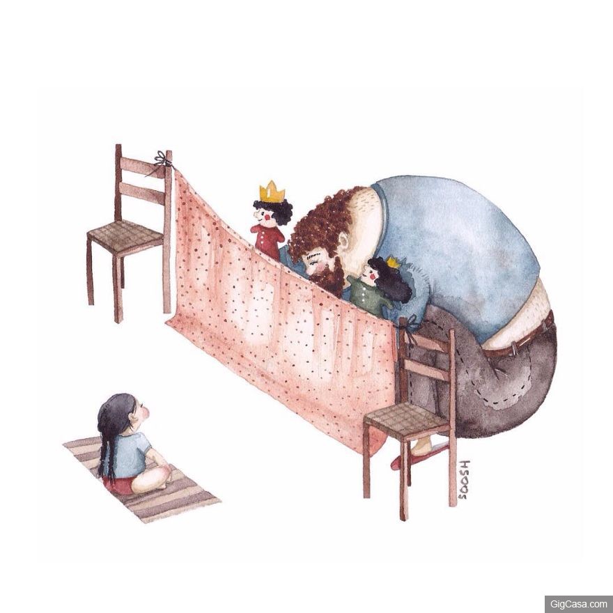 14张会让你流泪的“父亲和女儿相处水彩插画”,证明没有爸爸真的不行!% 照片 14张会让你流泪的“父亲和女儿相处水彩插画”,证明没有爸爸真的不行!