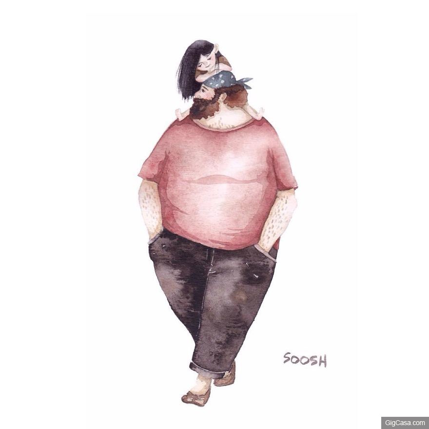 14张会让你流泪的“父亲和女儿相处水彩插画”,证明没有爸爸真的不行!% 照片 14张会让你流泪的“父亲和女儿相处水彩插画”,证明没有爸爸真的不行!