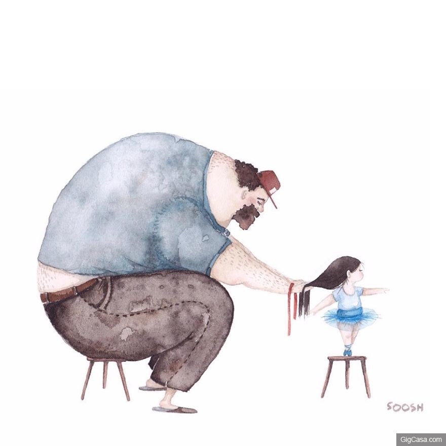 14张会让你流泪的“父亲和女儿相处水彩插画”,证明没有爸爸真的不行!% 照片 14张会让你流泪的“父亲和女儿相处水彩插画”,证明没有爸爸真的不行!